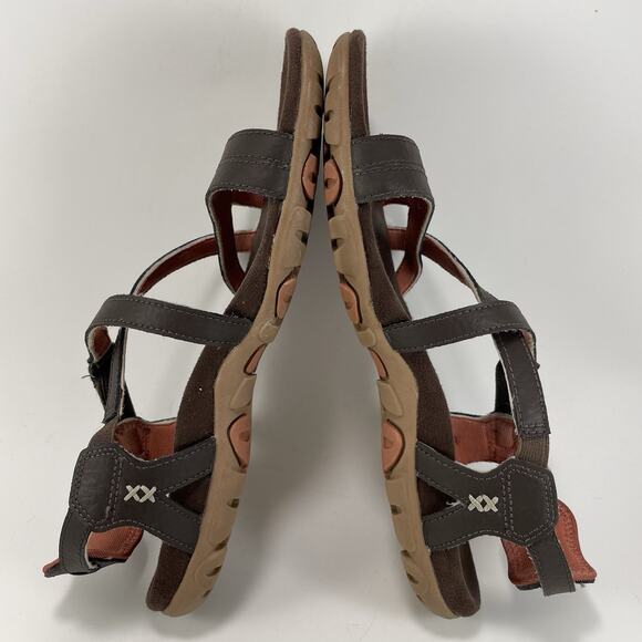 Merrell Sandspur Leather Sandals Womens Size 8 Espresso Brown Strappy Active - Picture 6 of 9